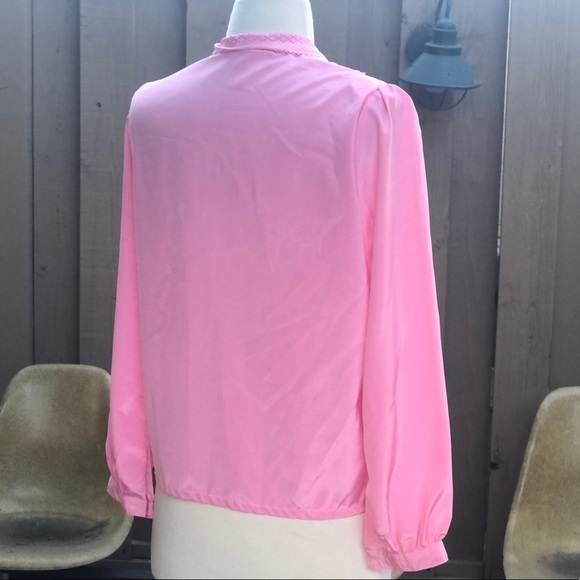 Vintage Laser-Cut Pussy Bow Blouse - Picture 4 of 5